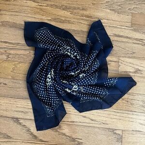 Ustun dark blue with polka dot square scarf pre-owned in excellent condition